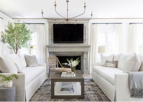 Lauren Oshie, Tj Oshie, Marie Flanigan, Linen Couch, Creative Flooring, Mediterranean Style Homes, Formal Living Room, Virginia Homes, Mediterranean Decor