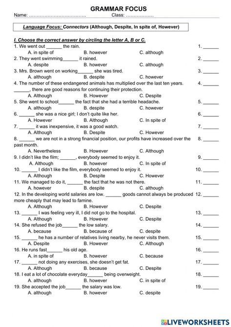 Connectors Connectives Worksheet, Opinion Essay, Worksheets For Grade 3, English Resources, Spanish English, Interactive Activities, School Subjects, Online Workouts, Google Classroom