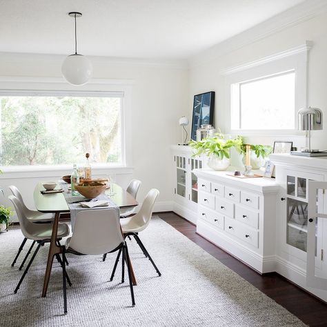 Massive Kitchen, Craftsman Style Bungalow, Hallway To Bedrooms, Welcome Decor, Closet Bedroom, Craftsman Style, Beautiful Architecture, White Vinyl, Grey Rugs