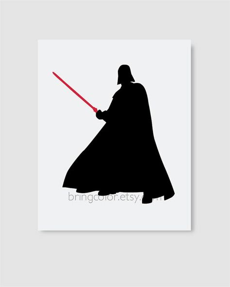 Darth Vader with Saber (Ideal finished silhouette) Darth Vader Stencil, Card Printable Templates, Darth Vader Silhouette, Star Wars Zimmer, Star Wars Silhouette, Silhouette Printables, Neon Rouge, Star Wars Quilt, Ideas Birthday Card