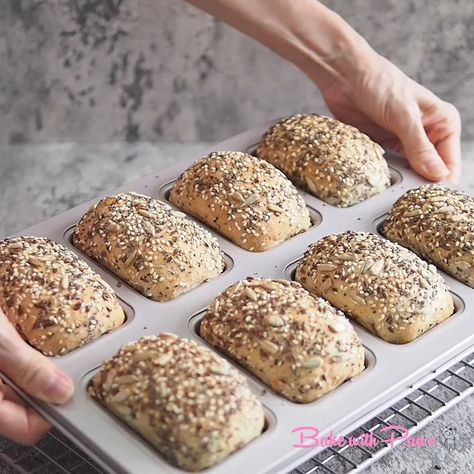 Rye Bread, Multiseed Bread, Rye Multiseed Soft Buns, Rye Multiseed Buns, Soft Buns Bread Buns, Japanese Bread, Malaysian Cuisine, Bread Bun, Rye Bread, Swiss Roll, Cross Buns, Simple Home, Bread Flour