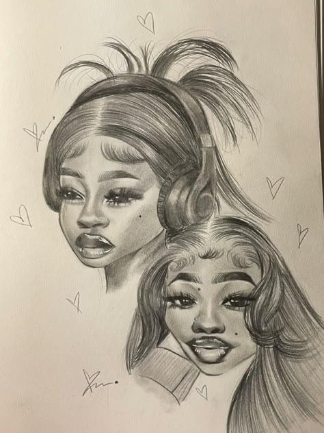 @YATTAARTT Black Art Drawings Pencil, Drawing Ideas Black People, Black Person Drawing, Black Art Drawings, Zaza Drawings, Black People Drawings, Edges Drawing, Baddie Drawings Sketch, Hispanic Drawings