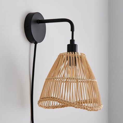 Plug In Wall Light, Plug In Wall Lights, Bracket Lights, Rattan Shades, Paint Matching, Wall Lighting Design, Brass Wall Light, The Rainforest, Rattan Furniture