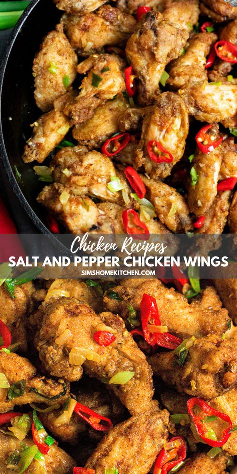 Chinese Salt And Pepper Chicken, Salt And Pepper Wings, Salt And Pepper Chicken Wings, Sims Home, Wing Dings, Pepper Chicken Wings, Boneless Chicken Wings, Salt And Pepper Chicken, Chinese Takeaway