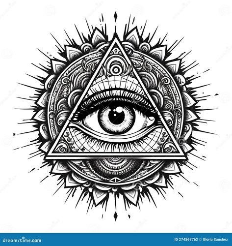 Eye With Triangle Tattoo Design, Cool Tattoo Stencils, Eye Pyramid Tattoo, Illumanti Eye Tattoos Men, Ojo Iluminati Tattoo, Tattoo Ideas Neck, Pyramid Eye Tattoo Design, All Seeing Eye Tattoo Triangle, Eye Pyramid