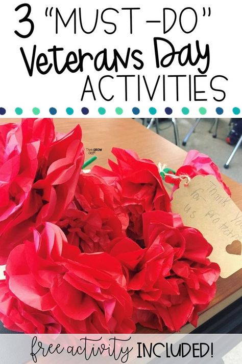 Elementary Veterans Day Program, Veterans Day Ideas Honoring, Veterans Day Gifts From Kids, Veterans Day Decorations School, Veteran's Day Art, Veterans Day Crafts, Veterans Day Decorations, Veterans Day Poppy, Free Veterans Day