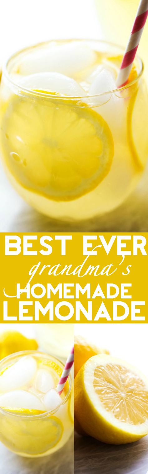 BEST EVER Homemade Lemonade... This lemonade has the most delicious flavor and is perfect for quenching your thirst on hot summer days! Best Lemonade, Party Drinks Alcohol, Summertime Drinks, Lemonade Recipe, Homemade Lemonade, Drinks Alcohol, Homemade Drinks, Lemonade Recipes, Lemon Recipes