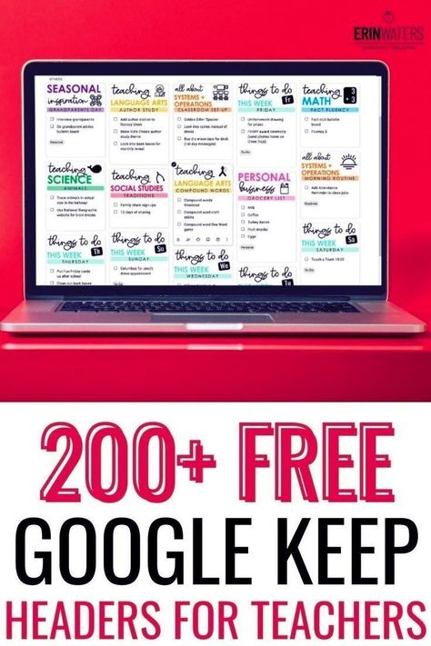 Google Keep Headers, Lesson Plan Organization, Organized Teacher, Free Teacher Resources, Google Keep, Organized Teachers, Elementary Lesson Plans, First Grade Activities, First Grade Resources