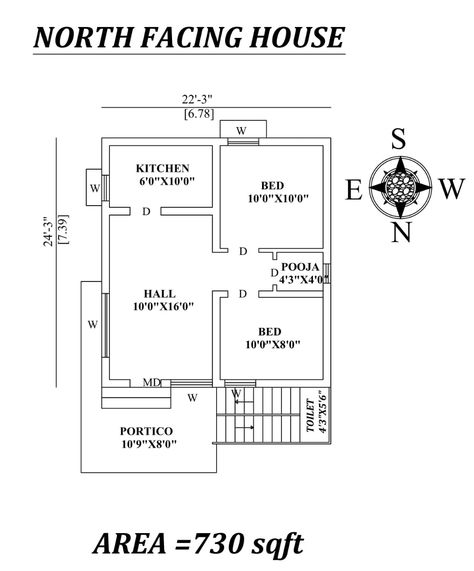 22'x24' Amazing North facing 2bhk house plan as per vastu Shastra. PDF and DWG File Details. - Cadbull 24×24 House Plans, 22×30 House Plan, 25 X 25 House Plans, 25×25 House Plan, 2bhk Plan, North Facing House Plan, 20x30 House Plans, South Facing House, West Facing House