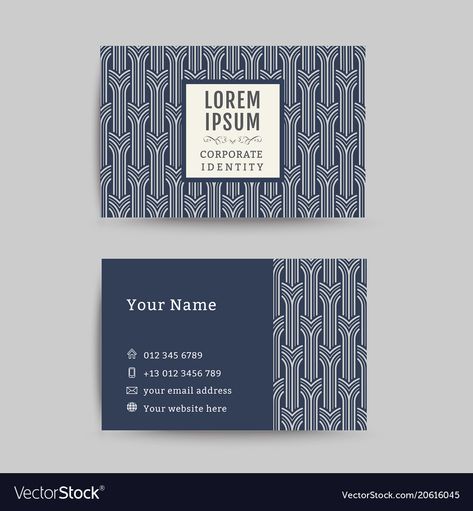 Business Card Art, Art Deco Business Card, Illustration Business Cards, Template Art, Art Business Cards, Deco Pattern, Graphic Designer Portfolio, Free Business Cards, Vector Background Pattern