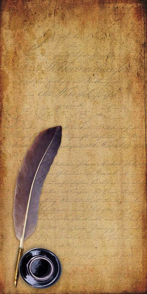 Feather Pen With Ink Bottle And Vintage Paper White Feather Pen, Ancient Paper, Ancient Scroll, Ink Background, Quill And Ink, Lined Writing Paper, Pagan Crafts, Old Paper Background, Feather Pen