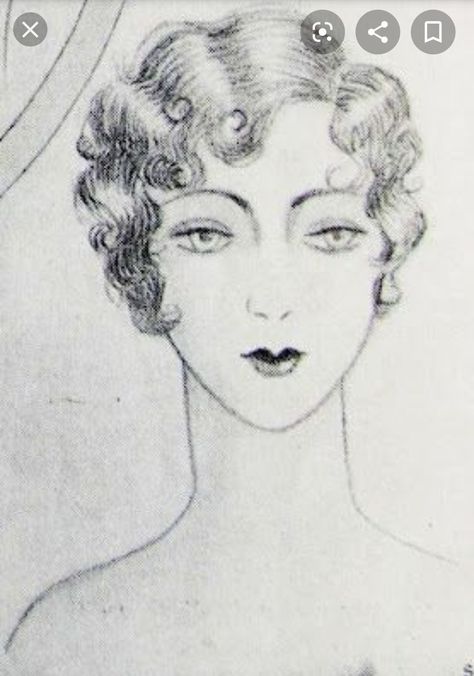 20s Hair, Flapper Hair, 20s Art, Finger Wave Hair, Wave Drawing, Finger Waves, 1920s Flapper, Flapper Style, How To Draw Hair