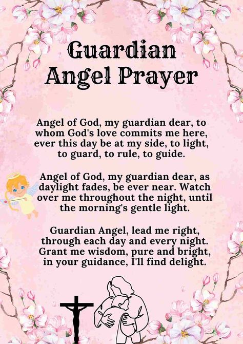 Angel Prayers Protection, Archangels Prayers, Guardian Angel Prayer Catholic, Angel Of God Prayer, Angels Guardian, Evening Devotions, Prayer Protection, Guardian Angel Quotes, Guardian Angel Images