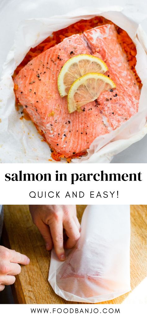 Baked Salmon Parchment Paper, Baked Salmon In Parchment Paper, Salmon Cooked In Parchment Paper, Salmon Parchment Packets, Steam Salmon Recipes, Parchment Paper Salmon Recipes, Parchment Paper Salmon, Salmon In Parchment Paper Recipes, Salmon En Papillote Recipes