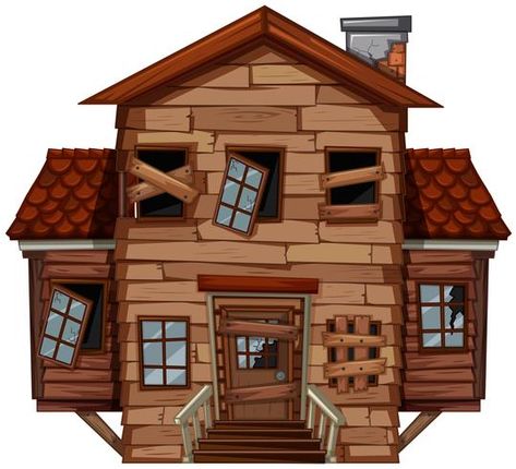 Old House Design, House Cartoon, House Clipart, Contemporary House Plans, House Vector, House Drawing, Wooden House, Luxury House, Old House