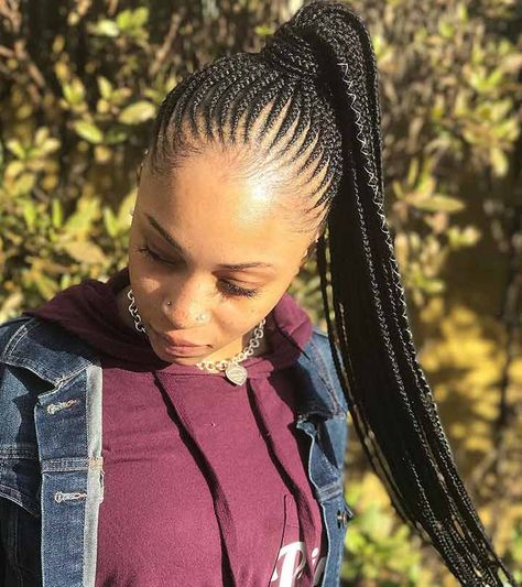 10 Gorgeous Ways To Style Your Ghana Braids Lines Hairstyles, Straight Back Hairstyles, Straight Up Hairstyles, Ghana Braid Styles, Straight Back Braids, Ghana Braids Hairstyles, Shag Hair, Face Outline, Twa Hairstyles