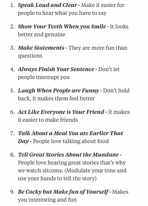 How To Be Self Assured, How To Explain Things Better, How To Be Intimidating Tips, Being More Social Tips, How To Be Better At Socializing, How To Be Less Serious, Be More Social Tips, Unspoken Social Rules, How To Be Socially Confident