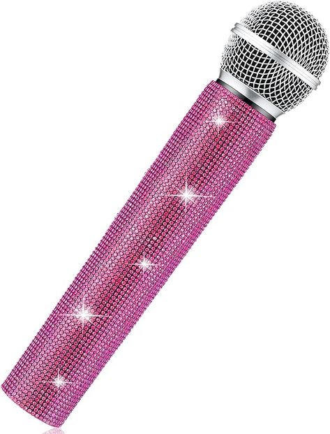 Glitter Microphone, Microphone Prop, Fake Microphone, Bedroom Things, Bling Rhinestones, Stage Props, Pink Accessories, Pink Sequin, Health And Fitness Tips