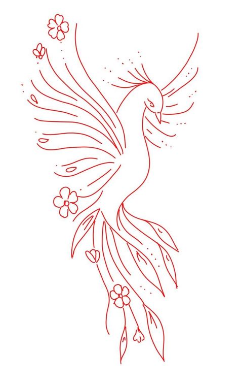 Pheonix Simple Drawing, Phoenix Simple Tattoo, Pheonix Tattoo For Women Simple, Tattoo Pheonix Women, Phoenix Line Drawing, Minimalist Phoenix Tattoo Feminine, Delicate Phoenix Tattoo, Lotus Phoenix Tattoo, Pheonix Drawing Easy