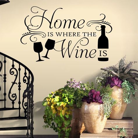 Wine Themed Decor, Wine Theme Kitchen, Wine Decals, Kitchen Decal, Wine Decor Kitchen, Vinyl Wall Lettering, Wall Lettering, Kitchen Wall Decals, Wine Kitchen