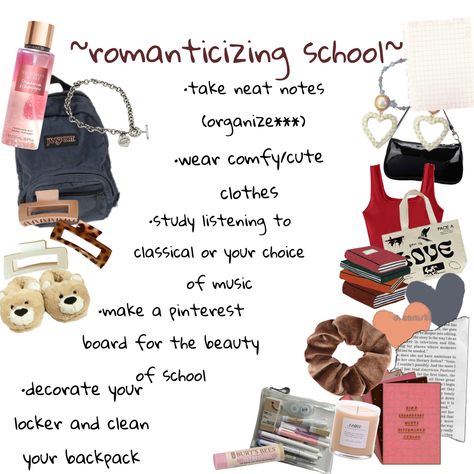 How To Romatizing School, Romantacing School, Romatisicm School Aesthetic, Romantising School, Romanticise School, Romanticize School, Romanticising School, School Preparation, School Study Ideas