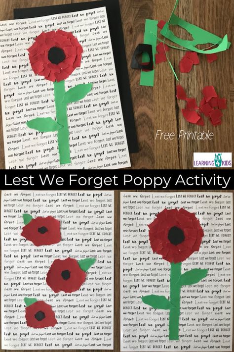 Veteran Day Crafts For Preschoolers, Rememberance Day Crafts Kindergarten, Remembrance Day Craft For Preschoolers, Remembrance Day Craft For Kids, Poppy Activity For Kids, Remember Day Craft, Poppy Day Crafts, Poppy Craft For Toddlers, Remembrance Day Crafts For Kindergarten