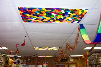 Make Your Classroom Lighting Learner Friendly - Diy Light Cover Ceiling Classroom, Diy Light Filters For Classroom, Lighting In Classrooms, Diy Florescent Light Cover Classroom, Diy Light Covers Classroom, Classroom String Lights, Classroom Lamps, Classroom Light Covers, Classroom Lighting Ideas