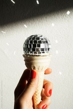 Roller Disco, Mirror Ball, Disco Balls, An Ice Cream, Ice Cream Party, Disco Party, Pics Art, Ice Cream Cone, Disco Ball