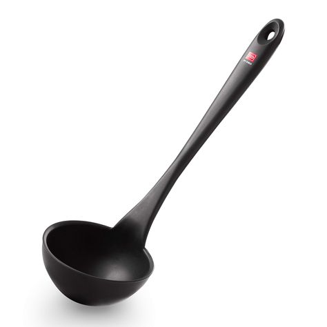 Soup Ladle, Silicon Utensils, Cooking Spoon, Silicone Kitchen, Nonstick Cookware, Serving Spoon, Large Kitchen, Favorite Kitchen, Black Kitchens