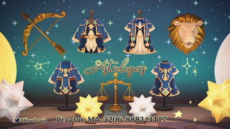 Animal Crossing Astrology Design, Animal Crossing Astrology, Acnh Clothes Ideas, Acnh Fantasy Clothes, Spacecore Animal Crossing, Acnh Astrology, Acnh Zodiac Designs, Acnh Fantasy Codes, Celestial Animal Crossing