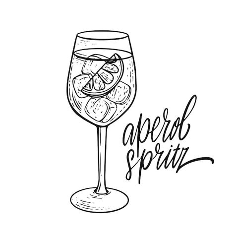 Cocktails Drawing, Cocktails Clipart, Elegant Illustration, Cocktails Vector, Spritz Cocktail, Cocktail Illustration, Outline Design, Dance Poster, Line Work Tattoo