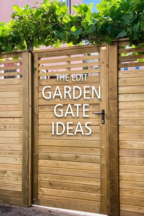 Garden gates serve as more than just points of entry; they are portals to your outdoor space and can help convey the feeling or atmosphere you want to achieve as you step into the garden. Garden Archway With Gate, Side Of House Gate, Side Of House Gate Ideas, English Garden Gates Entrance, Side Of House Fence And Gate, Fencing With Gate, Decorative Fence Gate, Large Fence Gate, Garden Entry Gate