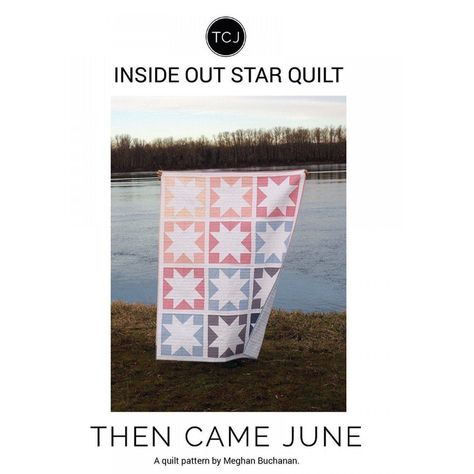 Saddle Stitch Binding, Then Came June, Star Quilt Pattern, Booklet Printing, Two Color Quilts, Quilt Pattern Download, Solid Quilt, Classic Quilts, Quilt Sewing Patterns