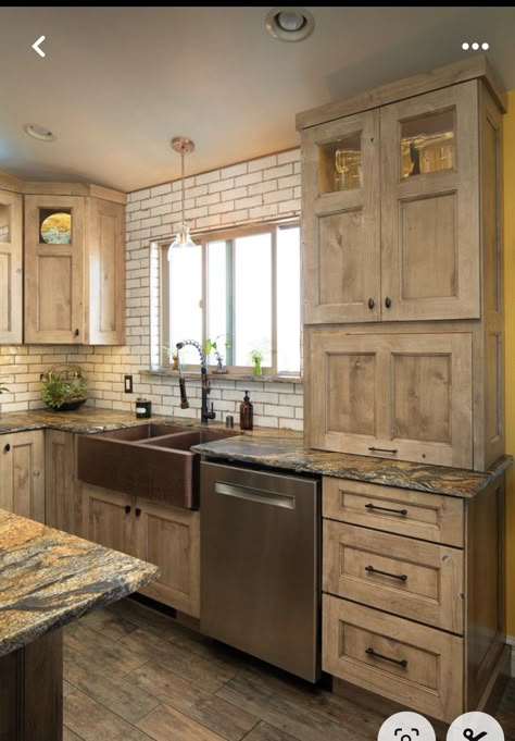 Rustic Kitchen Cabinets Farmhouse Style, Kitchen Cabinets Farmhouse Style, Cabinets Farmhouse Style, Rustic Kitchen Remodel, Farmhouse Style Kitchen Cabinets, Kitchen Cabinets Farmhouse, Hickory Kitchen Cabinets, Rustic Kitchen Designs, Hickory Kitchen