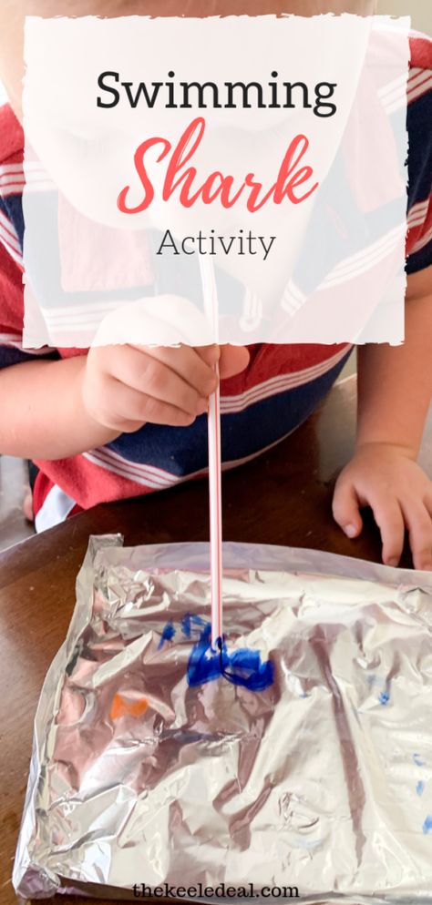 Swimming Shark Activity - The Keele Deal Shark Crafts Preschool, Cognitive Development Activities, Clark The Shark, Stem Kids, Fun Experiments For Kids, Expo Markers, Shark Activities, Shark Craft, Sea Activities