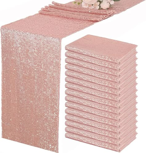 Amazon.com: 15 Pack Sequin Table Runner 12 X 108 Inch Glitter Rose Gold Table Runner Dining Table Runner for Wedding Engagement Birthday Party Holiday Banquet Baby Bridal Shower Bachelorette Decorations : Home & Kitchen Rose Gold 30th Birthday Party Decor, 90 Th Birthday Party Ideas Table Decorations, Rose Gold Tablescape, Elegant 80th Birthday Party Decorations, Rose Gold New Years Eve Party, Black White And Rose Gold Wedding Decor, Ideas For 90th Birthday Party Mom, Black Gold And Pink Party Decoration, Pink Graduation Decorations