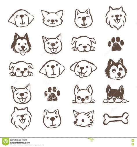 Dogs Icon, Tatoo Dog, Dog Faces, Animal Doodles, Dog Icon, Pets Drawing, 강아지 그림, Doodle Dog, Dog Logo