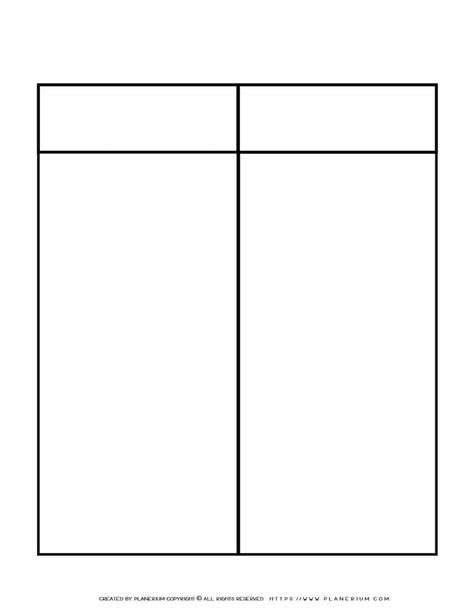 Blank Table Template 2 Column, Note Supplies, Planner Setup Ideas, Column Chart, Templates For School, Home Kindergarten, Template Notes, Graphic Organizer Template, Peer Editing