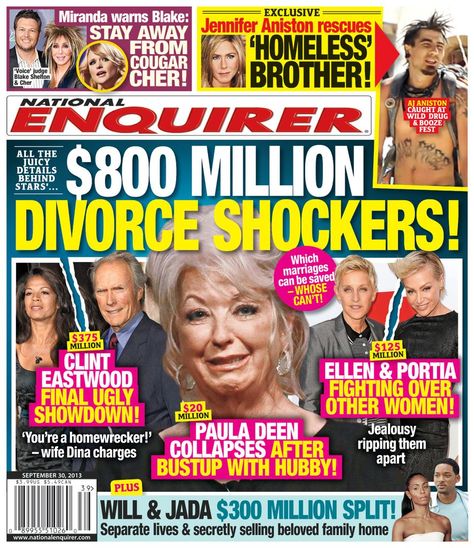 Get National Enquirer digital magazine subscription today for the latest scandals and gossip, revealing photos, and real life stories. Blake Shelton And Miranda, Ellen And Portia, National Enquirer, Human Interest, Celebrity Facts, Hollywood Celebrity, Miranda Lambert, Blake Shelton, Dirty Laundry