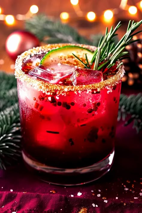 Spicy Pomegranate Holiday Margaritas - SnackSeek Wedding Alcohol Ideas, Post Christmas Party, Bar Drink Ideas, Pomegranate Tequila, Pomegranate Margaritas, New Year Drinks, Gingerbread Christmas Party, Holiday Margaritas, Spicy Margarita Recipe