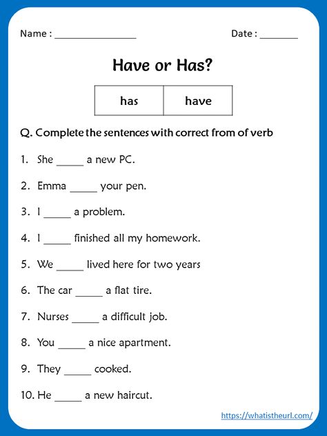 Worksheet For 4th Grade English Grammar, Grade Four English Worksheets, Have Or Has Grammar, Fifth Grade English Worksheets, Fourth Grade English Worksheets, 4 Grade English Worksheets, Worksheets For Grade 4 English, Grade 3 Language Worksheets, Ela 3rd Grade Worksheets