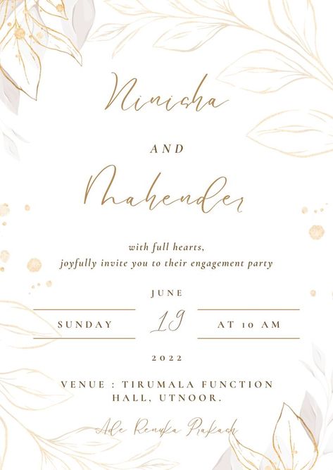 80th Birthday Party Decorations, Digital Invitations Design, Floral Template, Engagement Invitation Cards, Floral Invitations Template, Digital Invitations Wedding, Beige Minimalist, Digital Wedding Invitations, Simple Invitation