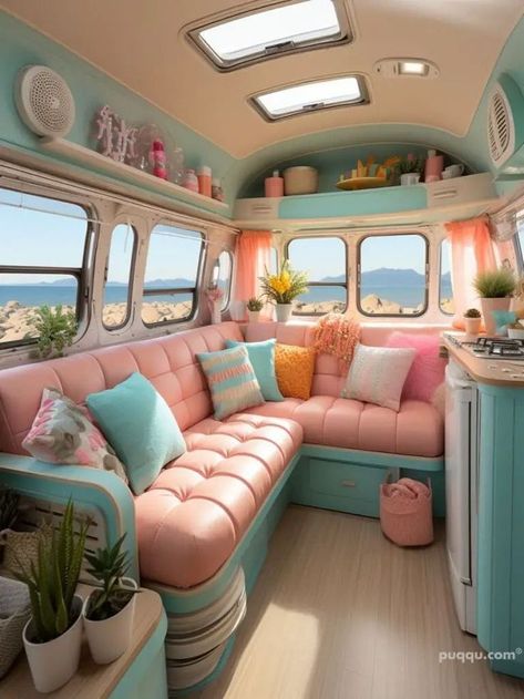 Rv Interior Design, Small Travel Trailers, Kombi Home, Mobile Living, Travel Trailer Remodel, Rv Interior, Trailer Remodel, Nature Inspired Decor, Remodeled Campers