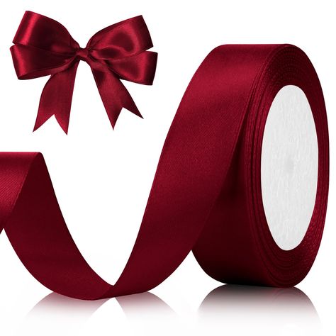 PRICES MAY VARY. 🎗【PRODUCT SIZE】Fabric ribbons total 25 yards, 1 inch/25mm in width, satin ribbon dark red ribbon can be easily stored, be used in a variety of scenarios like wedding, holiday gathering, Christmas home decor, meet your daily needs. To wrap gifts for parents, friends, relatives and classmates on Valentine’s Day, Mother's Day, Father's Day, Thanksgiving Day, Haloween, Christmas. You can also use it as candy cane ribbon, christmas ribbon, silk ribbon, burgundy christmas ribbon. 🎀【 Flower Bouquet Burgundy, Christmas Tree Ribbon Garland, Bouquet Burgundy, Burgundy Christmas, Ribbon For Hair, Burgundy Ribbon, Ribbon For Gift Wrapping, Ribbon For Gift, Closet Cosplay