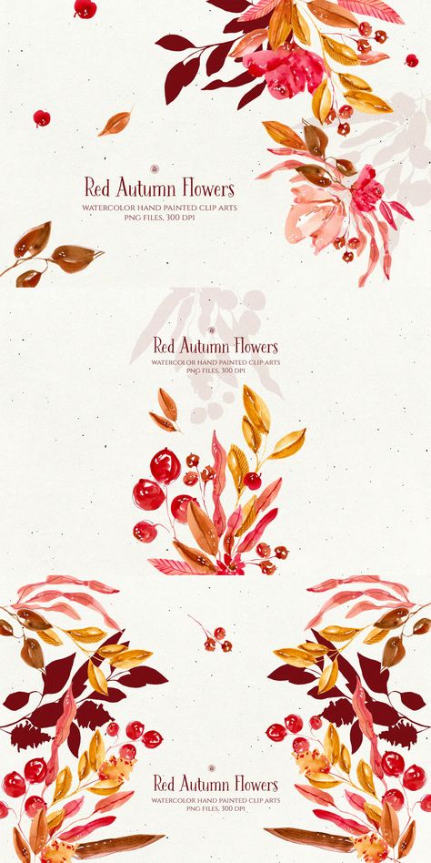 Autumn Flowers Illustration, Red Autumn, Hello September, Flowers Illustration, Autumn Flowers, Fall Inspo, Flower Illustration, Fall Flowers, Journal Ideas