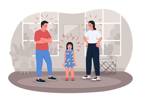 Family fighting 2d vector isolated illus... | Premium Vector #Freepik #vector #family-poster #family-character #parents #family-banner Family Problem, Family Clipart, Insta Layout, Counseling Kids, Family Conflict, 2d Illustration, Mother Art, Infographic Illustration, Space Baby