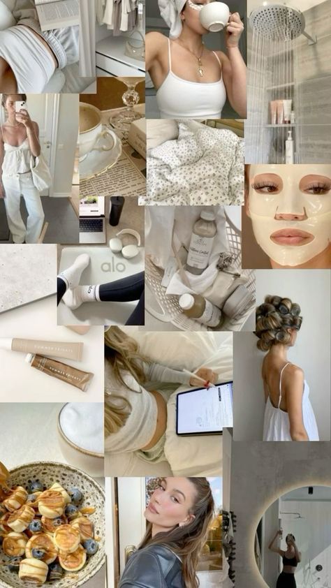 Clean Girl, Lifestyle, Collage, Skin, Hair, White