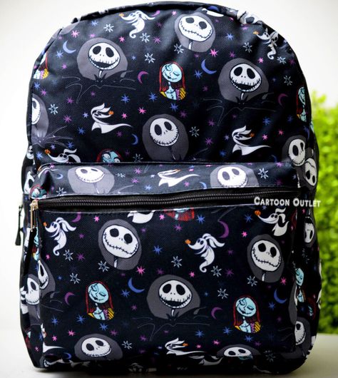 Disney Jack Skellington Sally Large Backpack 16" Nightmare Before Christmas Bag  | eBay Halloween Basket, Backpacks Accessories, Halloween Baskets, Hairdo For Long Hair, Large Backpack, Christmas Bags, Jack Skellington, Nightmare Before, Nightmare Before Christmas