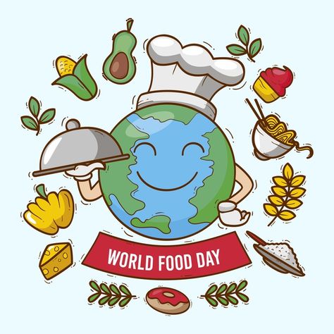 Save Food Poster, Healthy Food Activities For Preschool, World Food Day, Planet Drawing, Food Day, World Food, Disney Art Drawings, Day Background, Free Hand Drawing