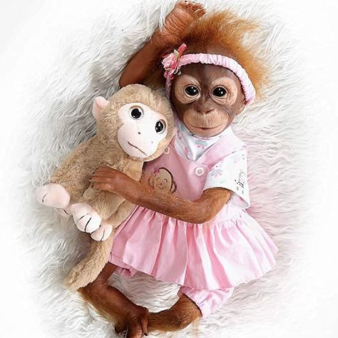 Amazon.com: ZIYIUI Lifelike 21 Inch Handmade Reborn Dolls Monkey Baby Orangutan Newborn Silicone Vinyl Dolls Weighted Body Babies Looks Real : Toys & Games Reborn Monkey, Monkeys For Sale, Baby Orangutan, Monkey Doll, Vinyl Dolls, Baby Monkey, Reborn Baby Dolls, Reborn Baby, Reborn Dolls